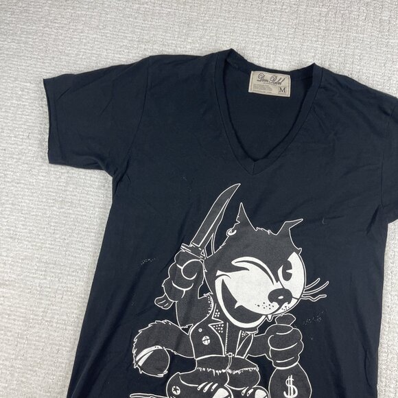 Y2K Dom Rebel Montreal Designer Felix the cat Punk Graphic T-shirt Men M READ - Picture 3 of 16
